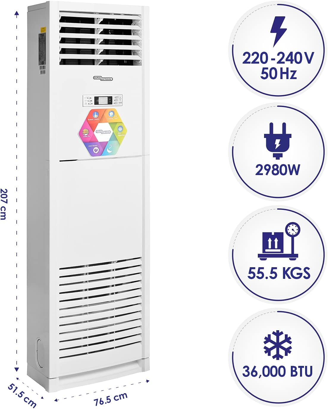 Super General 3 Ton Floor Standing Split A/C - Image 2